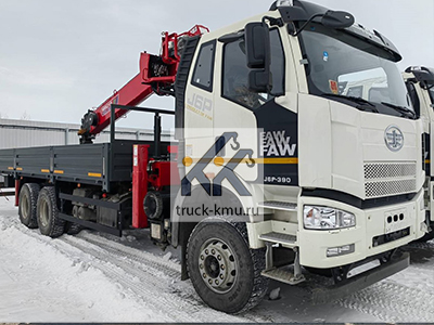Бортовой FAW CA3250 с КМУ HORYONG HRS216 Бортовой FAW CA3250 с КМУ HORYONG HRS216